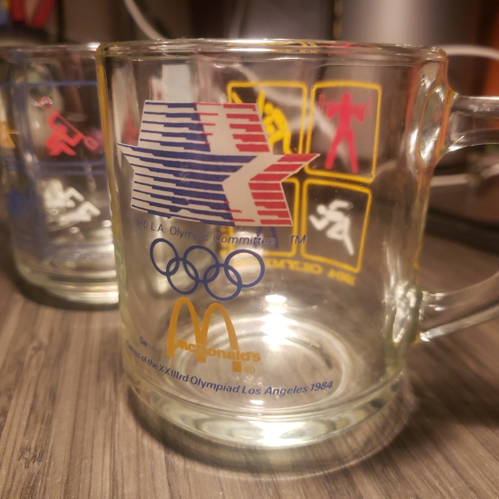 1984 McDonalds Olympics Los Angeles Coffee Cups Mugs Pair